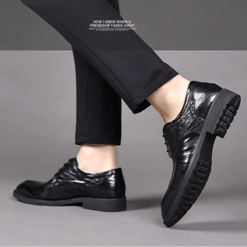 Man's Business Suit Tuxedo Shoes Men Classic Patent Leather Shoes Casual Summer Breathable Soft Sole Oxfords