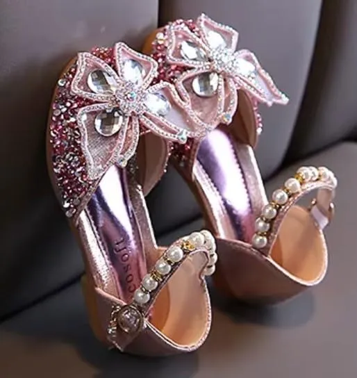 Mary Jane Flats with Rhinestones and Sequin | Flower Girl Shoes, Sparkly Butterfly Accent