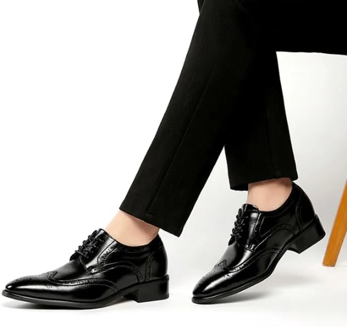 Men's Brogue Oxfords Shoes Men's Genuine Leather Lace Up Oxfords Comfort Wide Round Toe Non-Slip Dress Shoes Breathable Sport Outdoor Footwear