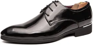 Men's Casual Leather Oxford Shoes Business Work Driving Casual Shoes Walking Shoes Fashion Boat Patent Leather Shoes