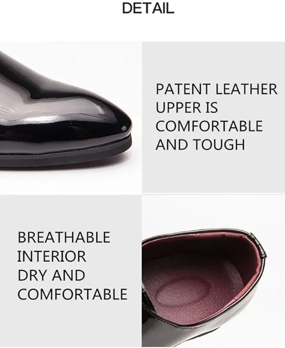 Men's Casual Leather Oxford Shoes Business Work Driving Casual Shoes Walking Shoes Fashion Boat Patent Leather Shoes