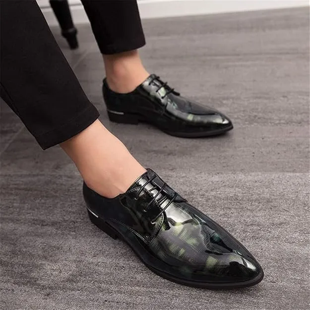 Men's Casual Leather Oxford Shoes Business Work Driving Casual Shoes Walking Shoes Fashion Boat Patent Leather Shoes
