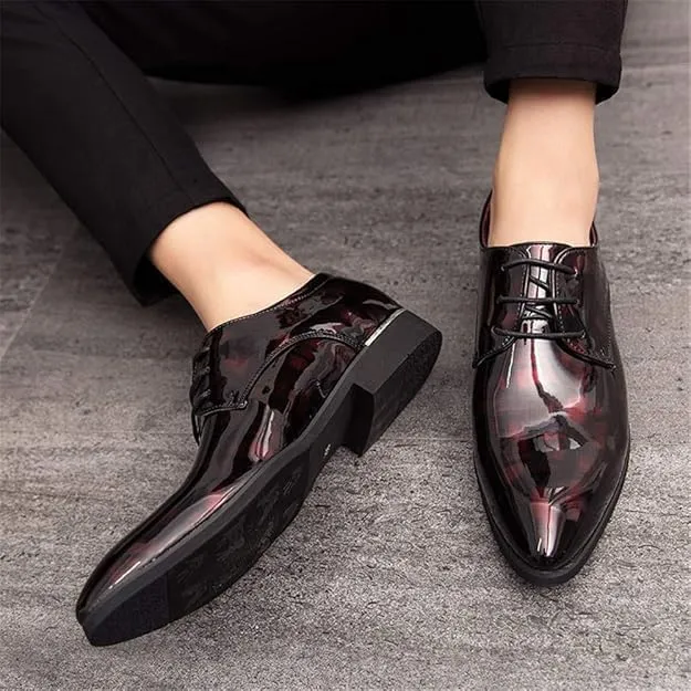 Men's Casual Leather Oxford Shoes Business Work Driving Casual Shoes Walking Shoes Fashion Boat Patent Leather Shoes
