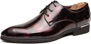 Men's Casual Leather Oxford Shoes Business Work Driving Casual Shoes Walking Shoes Fashion Boat Patent Leather Shoes