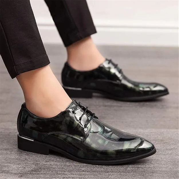 Men's Casual Leather Oxford Shoes Business Work Driving Casual Shoes Walking Shoes Fashion Boat Patent Leather Shoes