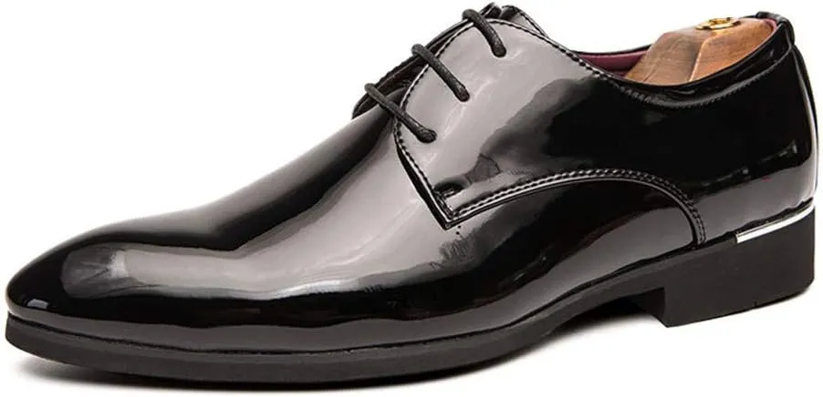 Men's Casual Leather Oxford Shoes Business Work Driving Casual Shoes Walking Shoes Fashion Boat Patent Leather Shoes