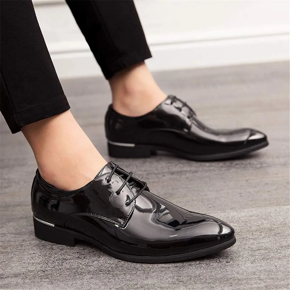 Men's Casual Leather Oxford Shoes Business Work Driving Casual Shoes Walking Shoes Fashion Boat Patent Leather Shoes