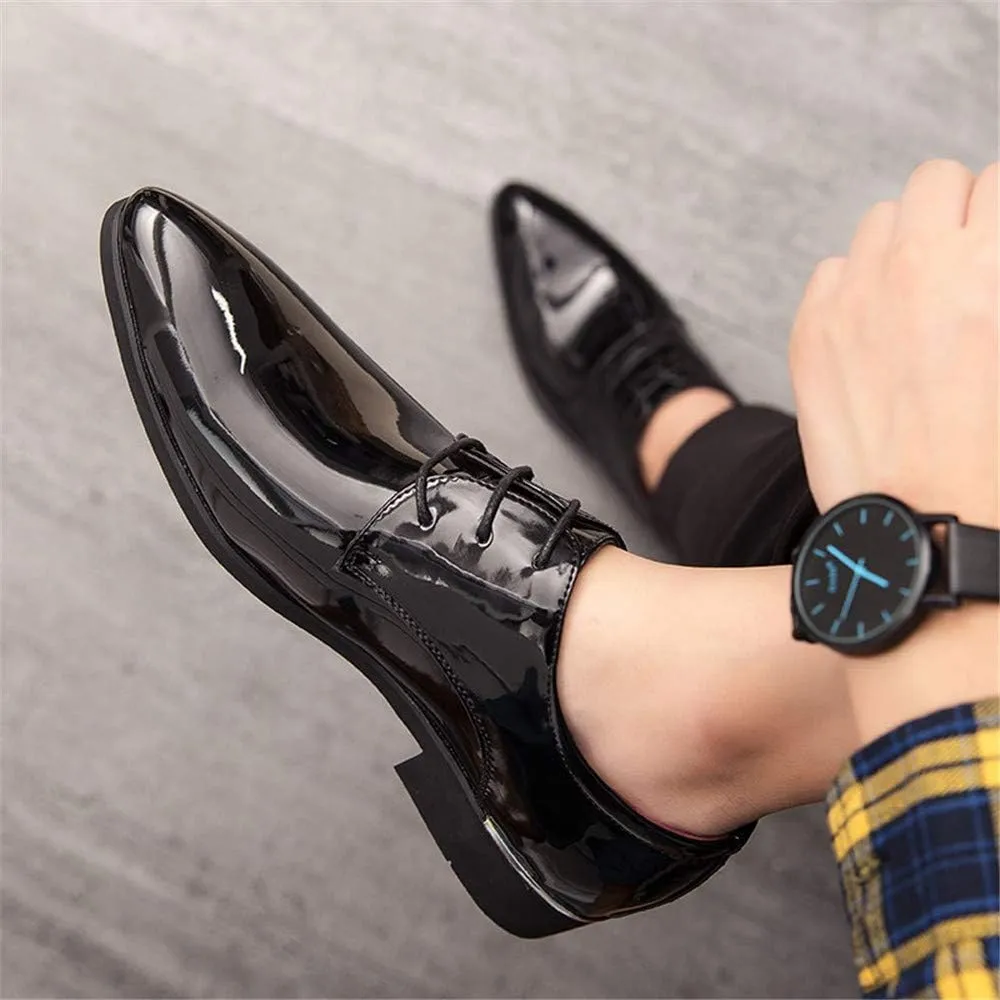 Men's Casual Leather Oxford Shoes Business Work Driving Casual Shoes Walking Shoes Fashion Boat Patent Leather Shoes