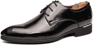 Men's Casual Leather Oxford Shoes Business Work Driving Casual Shoes Walking Shoes Fashion Boat Patent Leather Shoes