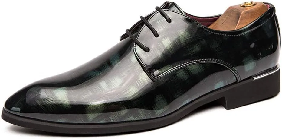 Men's Casual Leather Oxford Shoes Business Work Driving Casual Shoes Walking Shoes Fashion Boat Patent Leather Shoes
