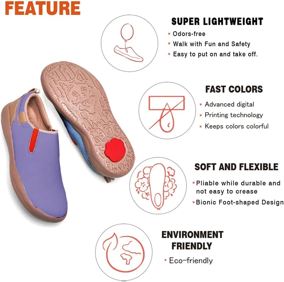 Men's Casual Shoes Slip Ons Walking Loafers Lightweight Comfortable Art Painted Travel Sneaker Macaron Style