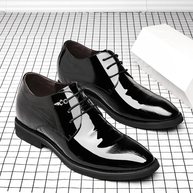 Men's Casual Walking Dress Shoes Men Classic Patent Leather Shoes Breathable Comfort Business Oxford Shoes