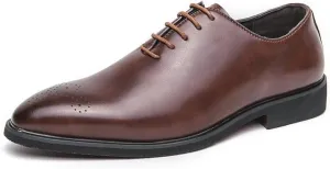 Men's Classic Lace-up Formal Oxfords Casual Wedding Faux Patent Derby Shoe
