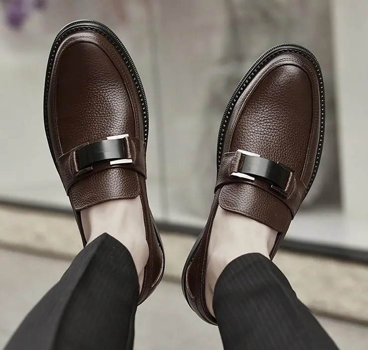 Men's Comfort Dress Shoes Casual Business Oxford Shoes for Men Classic Slip On Pointed Toe Derbys Shoes