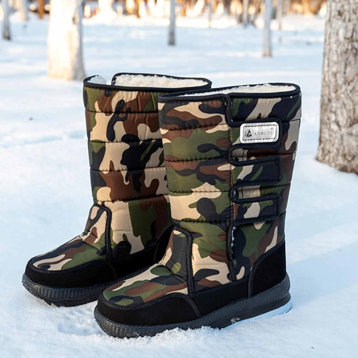 Mens Couple Boots Winter Warm And Cold Proof Water Hook Loop Thickened Snow Boots Ups Socks Men