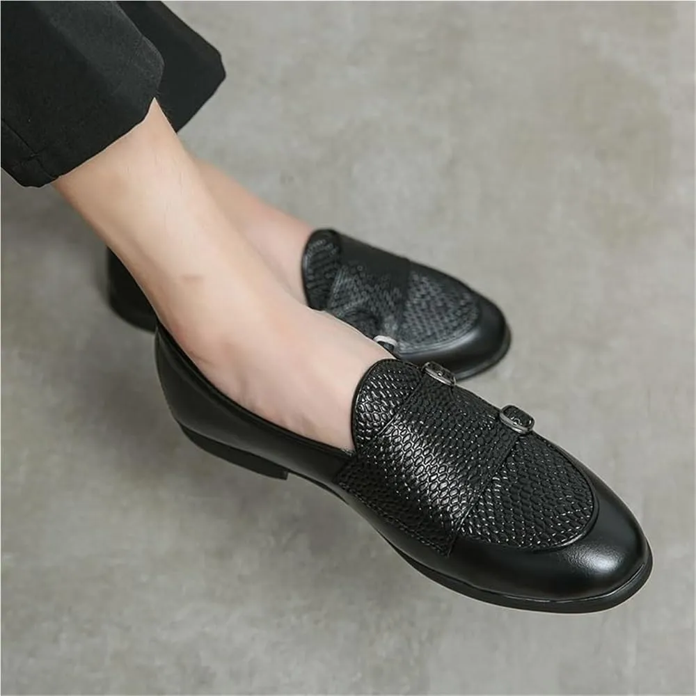 Mens Derby Shoes Party Slip-ons Loafers Breathable Modern Wedding Office Work Tuxedo Dress Shoes