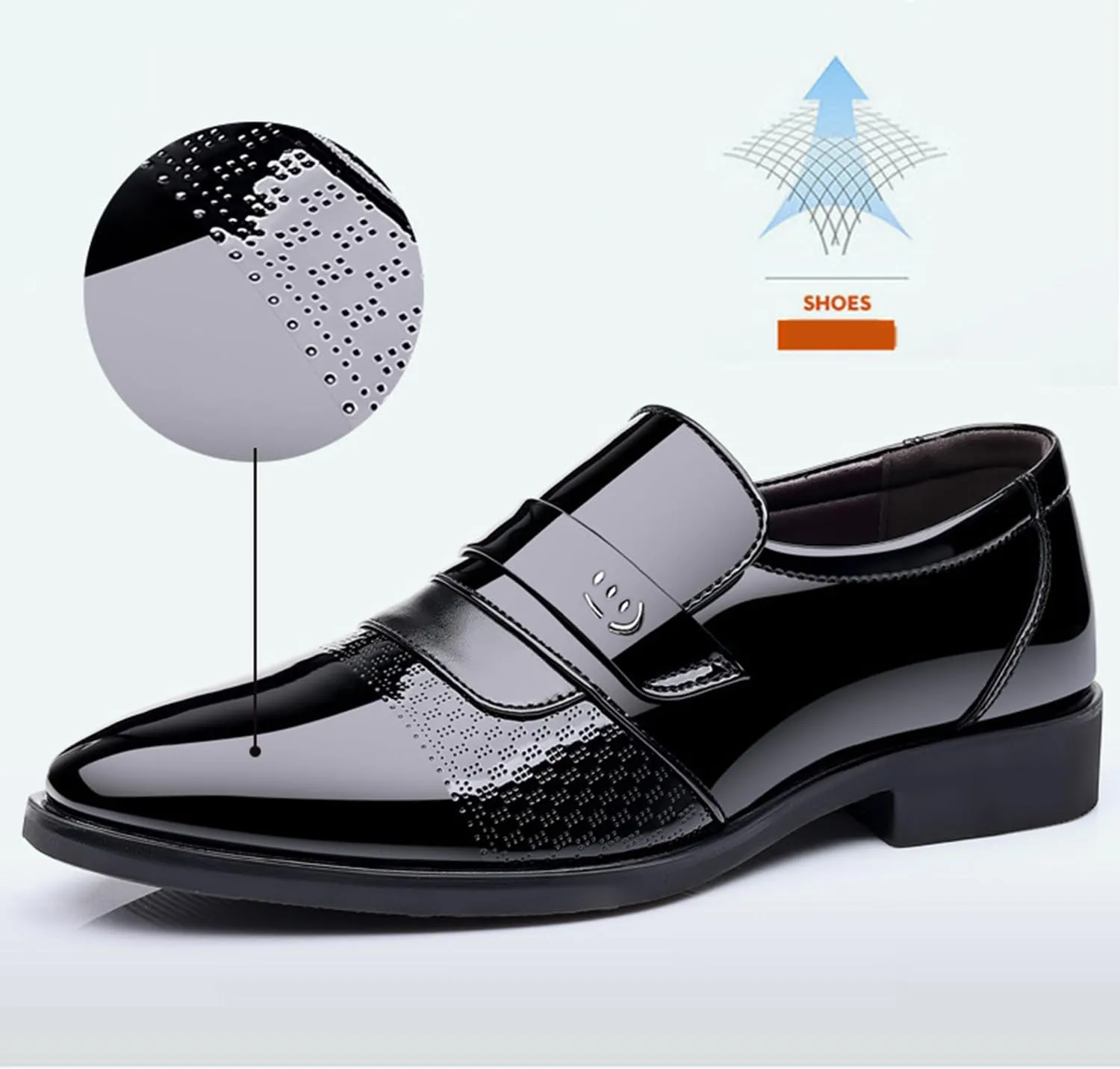 Men's Dress Loafers Shoes Patent Leather Comfy Breathable Driving Shoes Moccasins Oxford Business Shoes for Men