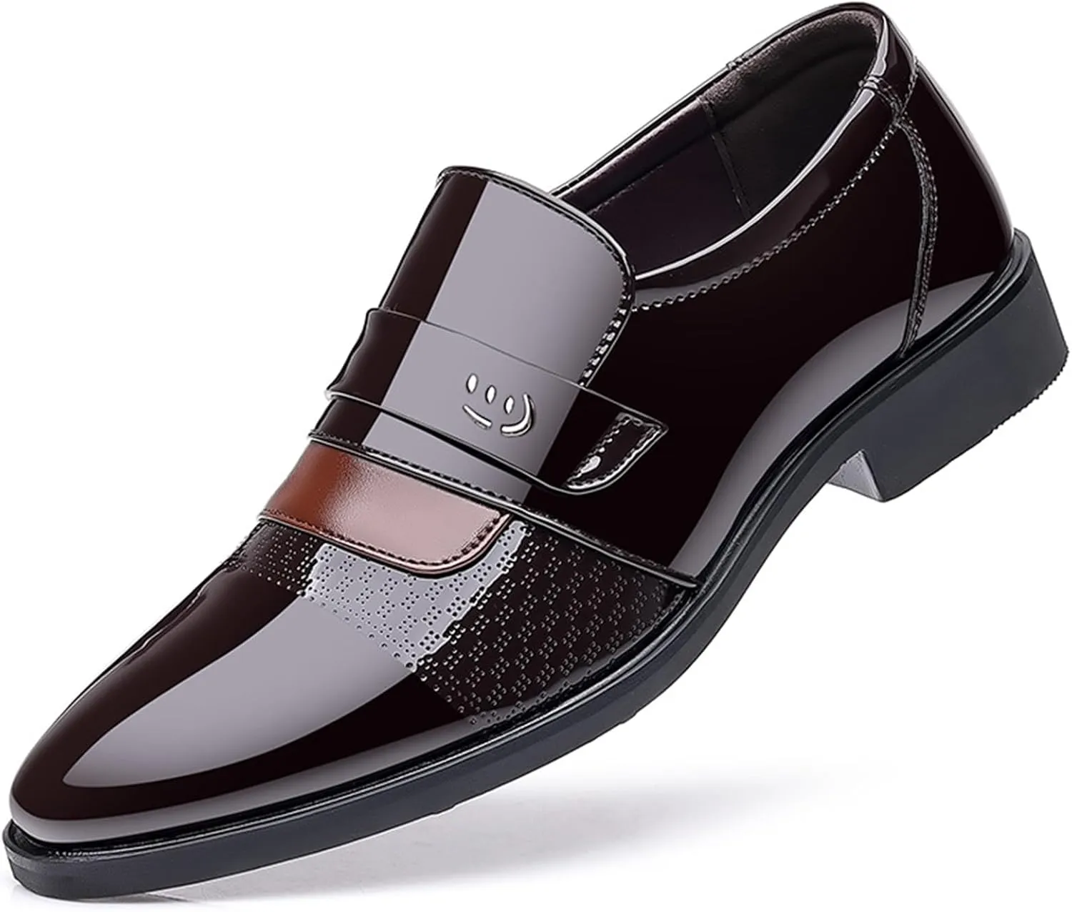 Men's Dress Loafers Shoes Patent Leather Comfy Breathable Driving Shoes Moccasins Oxford Business Shoes for Men