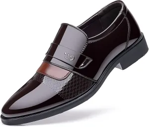 Men's Dress Loafers Shoes Patent Leather Comfy Breathable Driving Shoes Moccasins Oxford Business Shoes for Men
