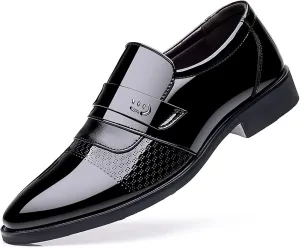 Men's Dress Loafers Shoes Patent Leather Comfy Breathable Driving Shoes Moccasins Oxford Business Shoes for Men