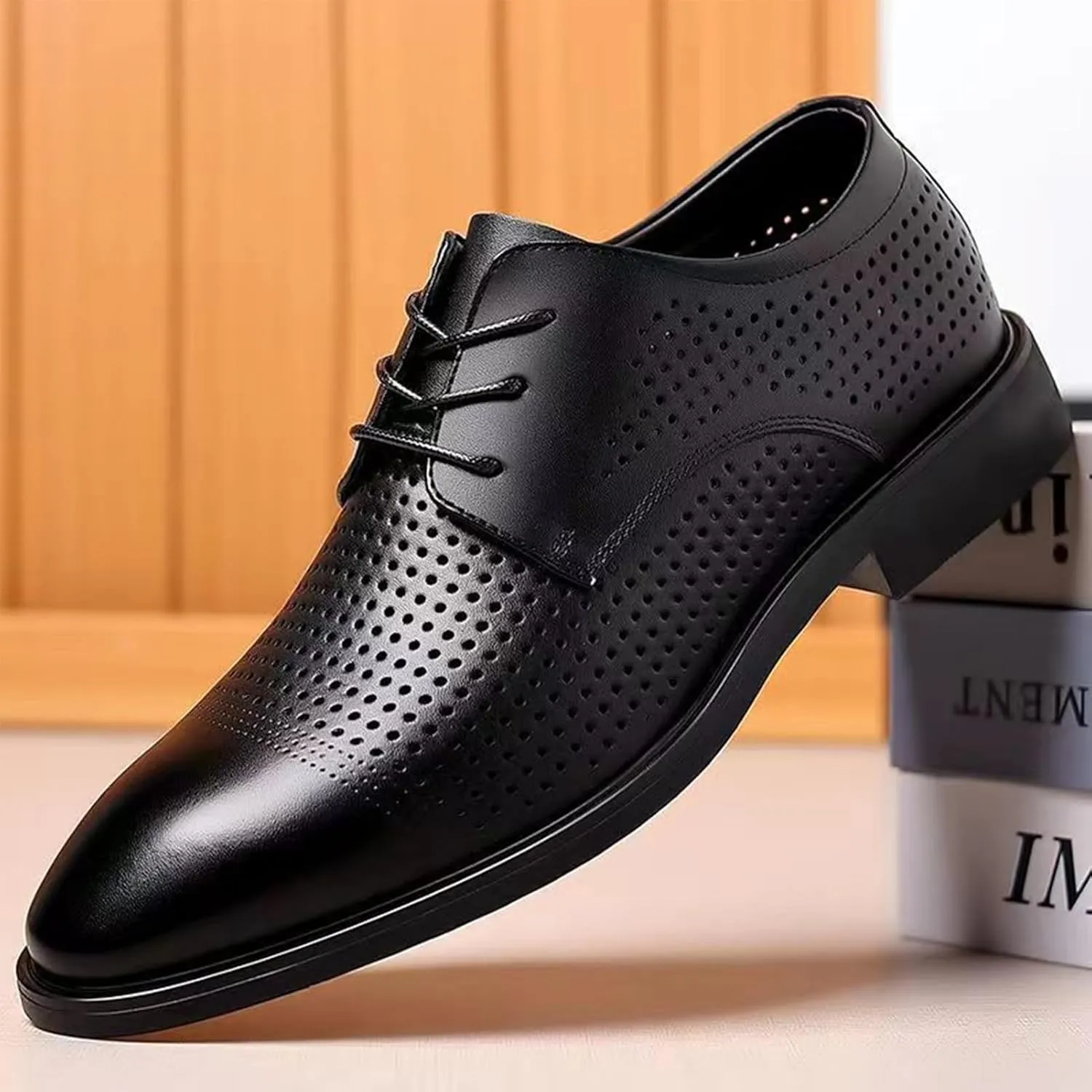 Men's Dress Shoes Patent Leather Shoes Soft Sole Breathable Mesh Business Casual Oxford Casual Work Office Comfortable Shoes