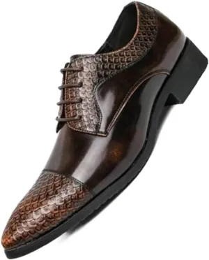 Men's Fashion Oxford Shoes Retro Cap Toe Breathable Comfort Leather Derby Shoes Lace Up Business Casual Shoes for Men