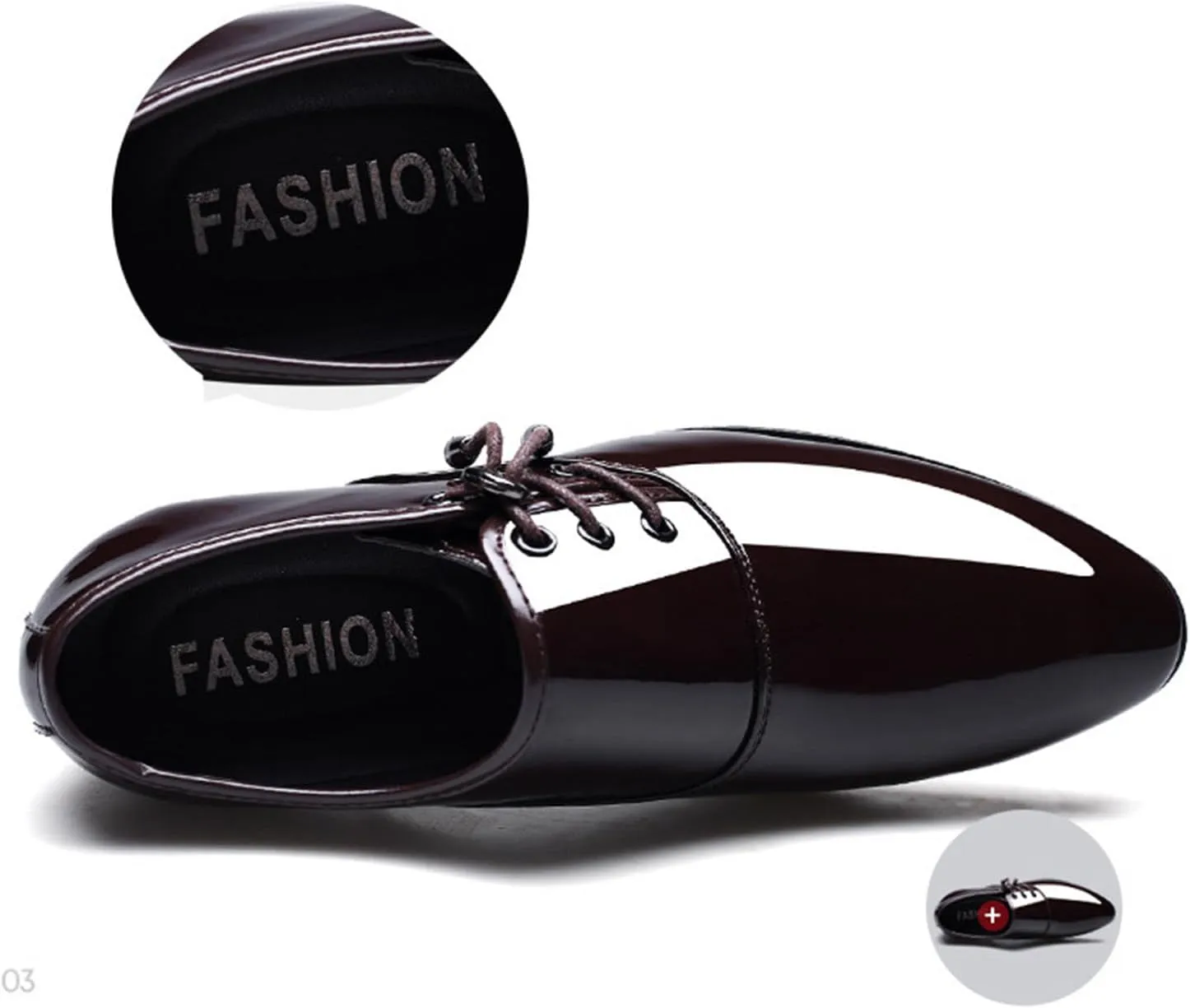 Mens Formal Oxfords Lace-up Faux Patent Leather Shoes for Men Classic Business Wedding Suit Tuxedo Dress Shoes