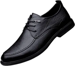 Men's Genuine Leather Lace-Up Dress Shoes Non-Slip Softsole Walking Oxford Shoes Modern Business Office Derby Shoes for Men