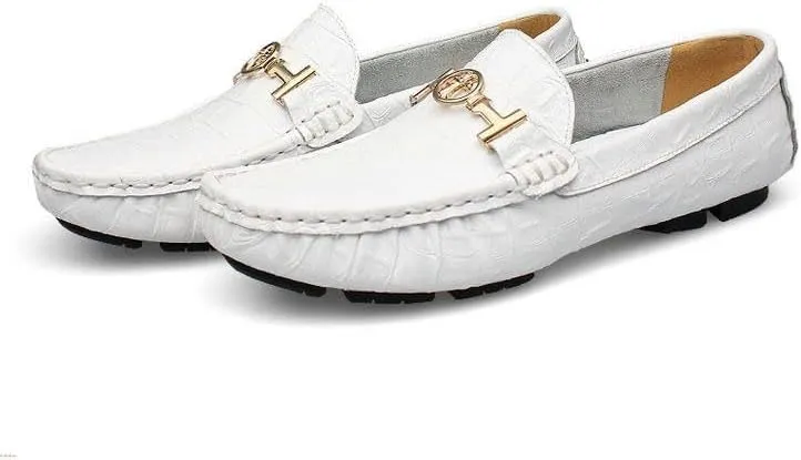 Mens' Leather Loafers Slip-Ons Casual Driving Flat Walking Moccasin Business Boat Shoes Fashion Slipper