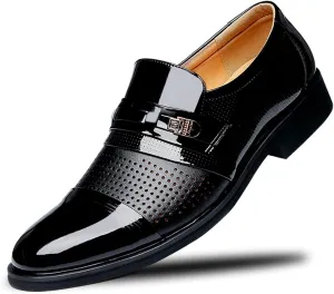 Men's Leather Platform Business Oxfords Shoes Comfortable Artificial PU Walking Shoes Loafers Work Flats Fashion Breathable Prom Business Wedding Dress Shoes