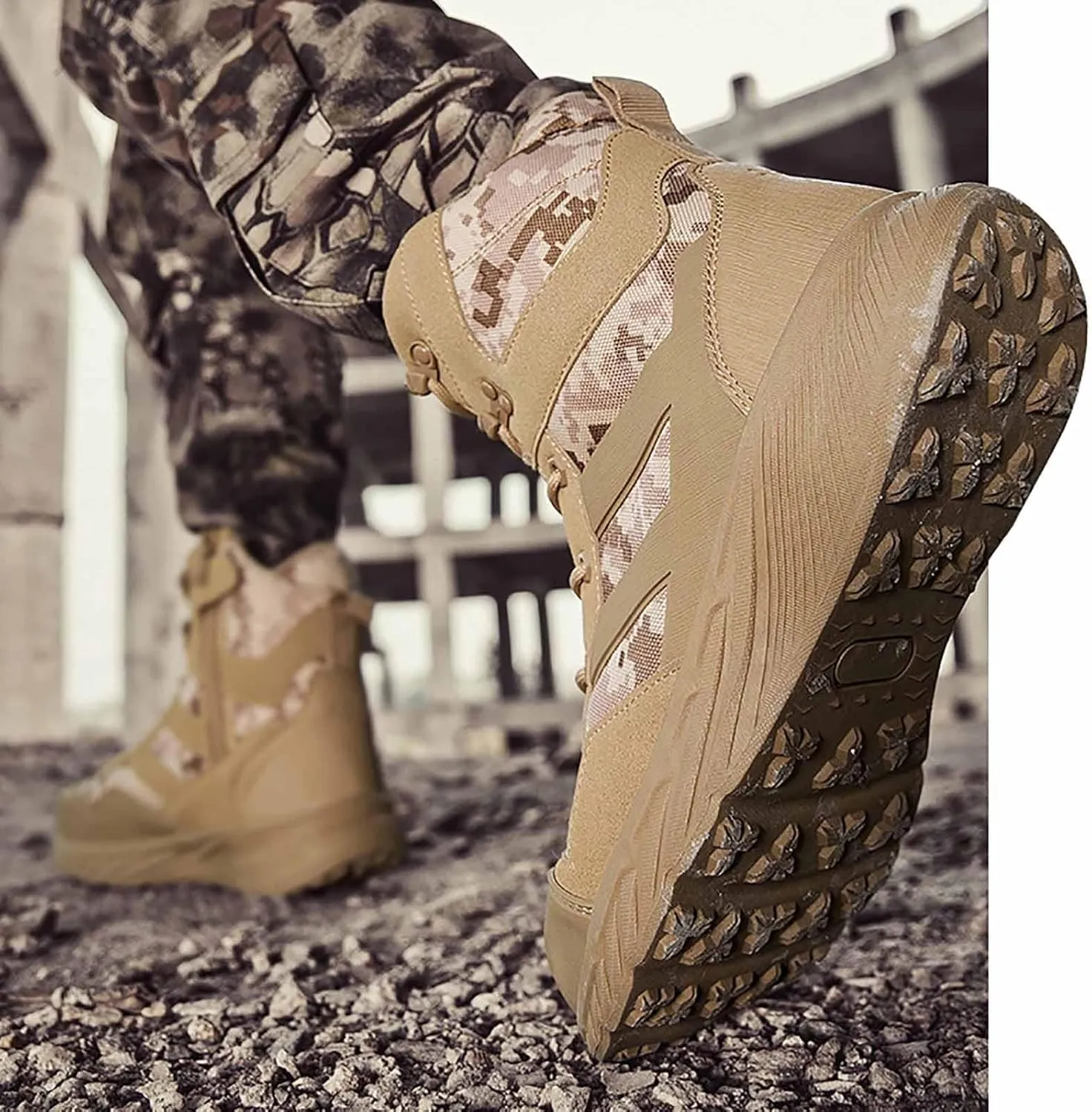 Men's Military Tactical Boots, Men's Waterproof Hiking Work Boots Lightweight Combat Boots Outdoor Men's Tactical Military Combat Boots Jungle Boots