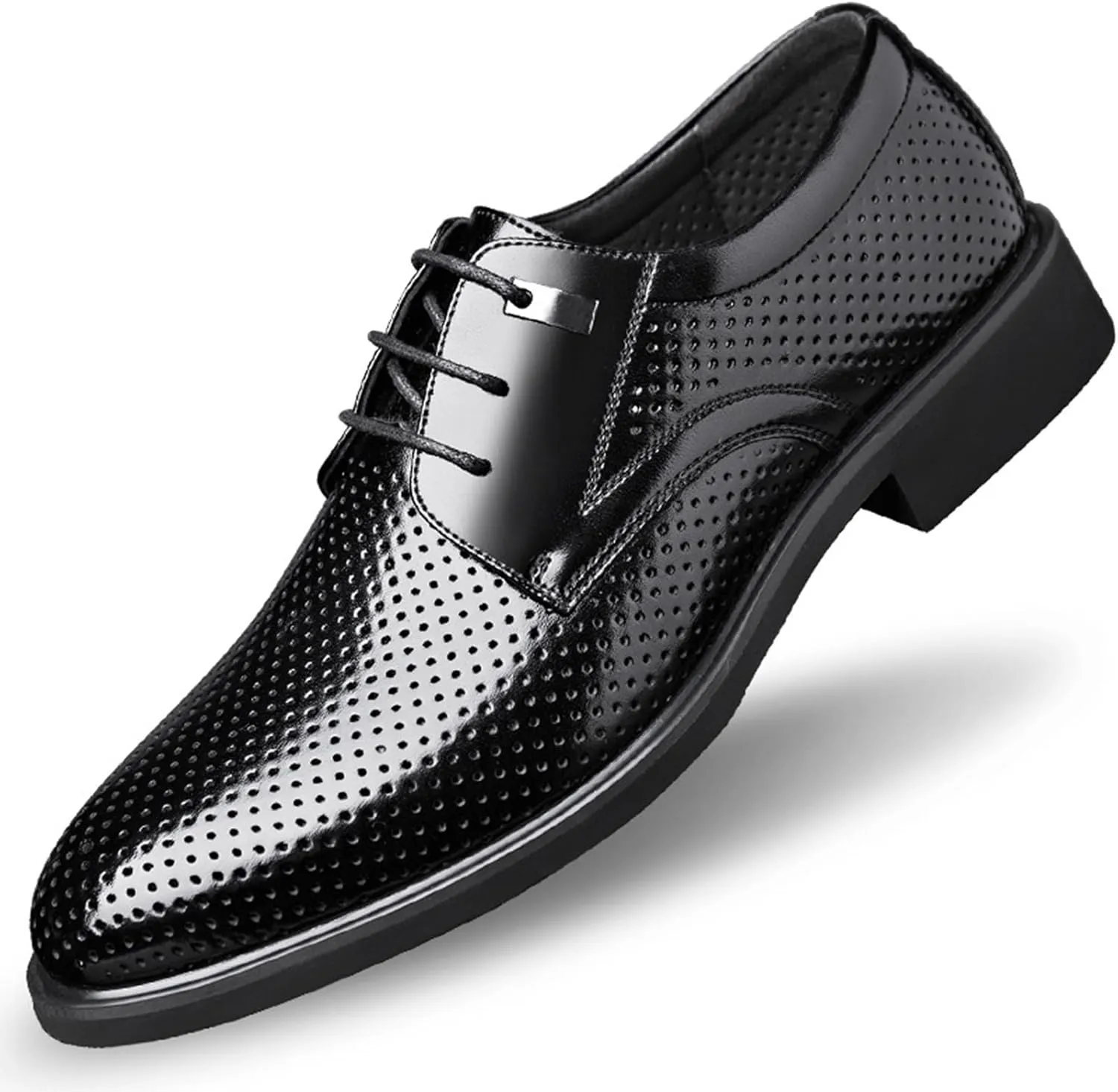 Men's Patent Leather Dress Shoes Breathable Business Formal Wedding Shoes Casual Oxford Lace-up Shoes Business Formal Shoes Tuxedo Office Shoes for Men