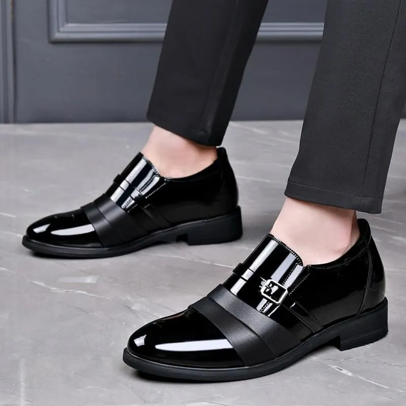 Men's Shiny Patent Leather Dress Shoes Mens Platform Oxfords
