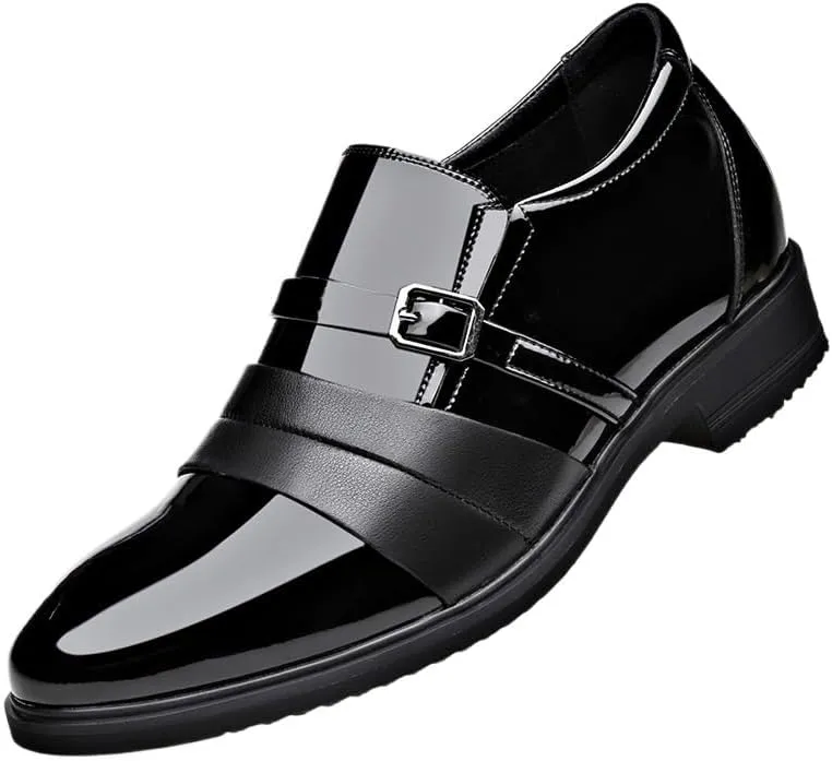 Men's Shiny Patent Leather Dress Shoes Mens Platform Oxfords