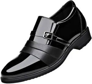 Men's Shiny Patent Leather Dress Shoes Mens Platform Oxfords