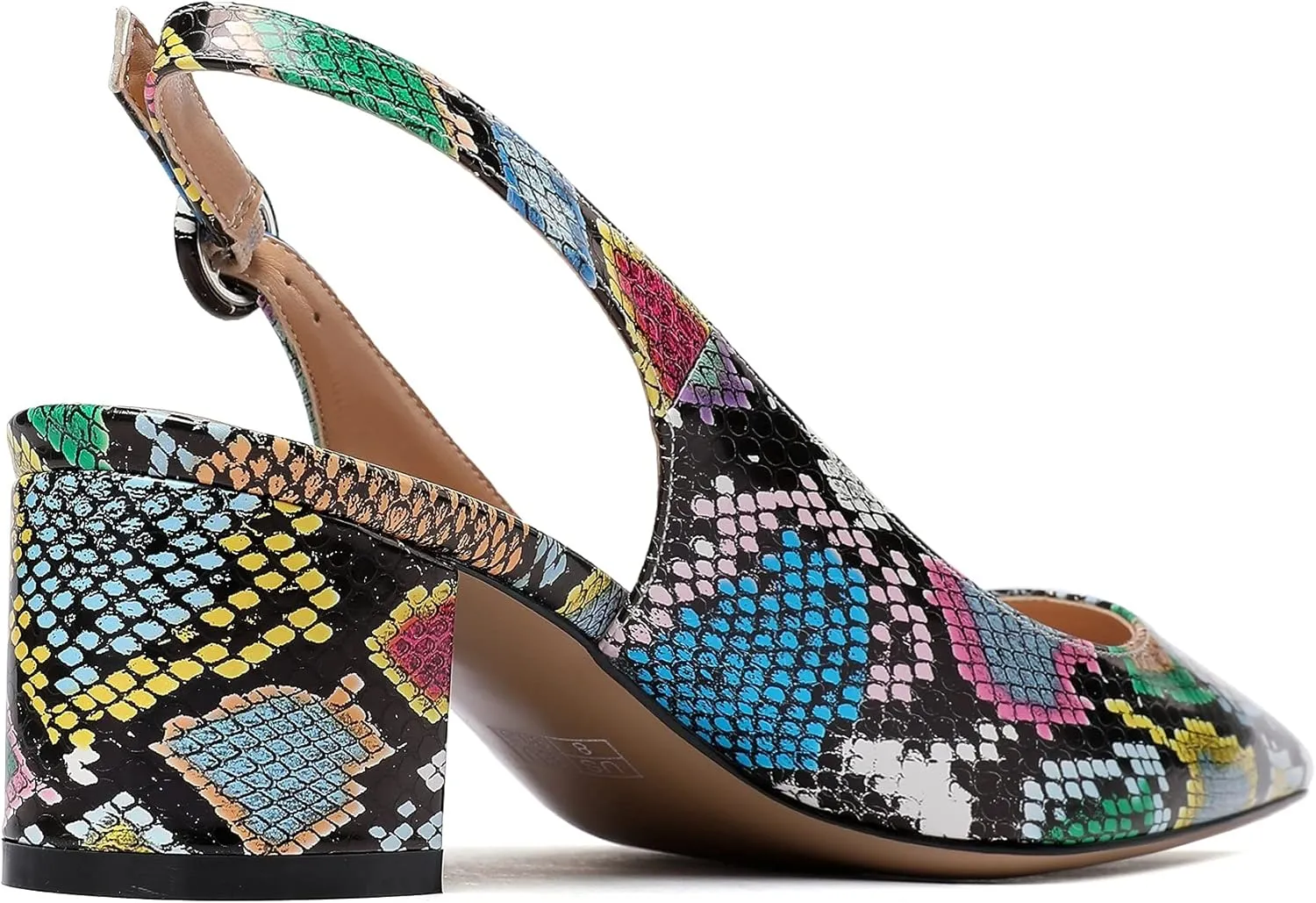 Mettesally Block Heel Slingback Pumps for Women 2 Inches Low Heel Comfortable