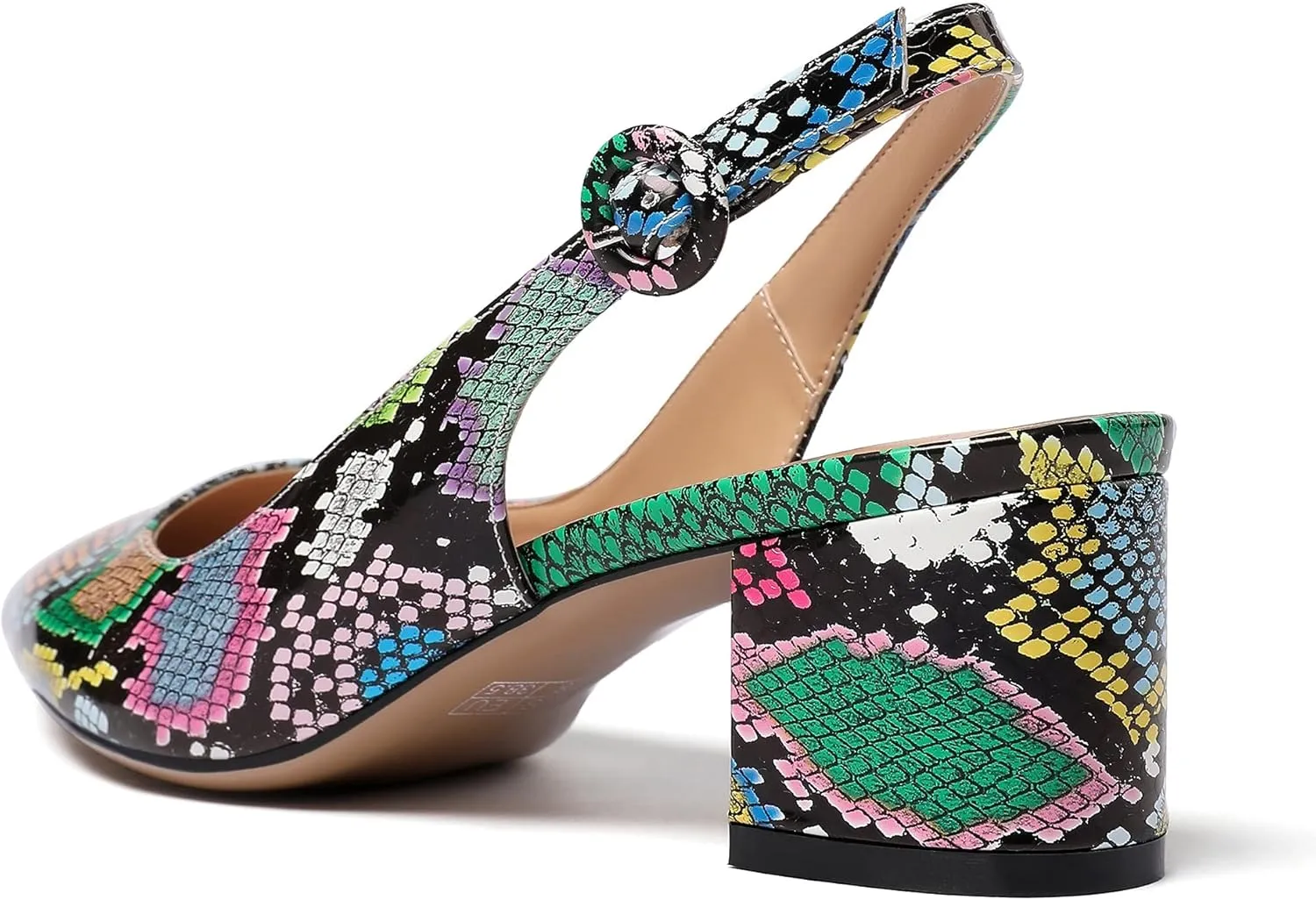 Mettesally Block Heel Slingback Pumps for Women 2 Inches Low Heel Comfortable