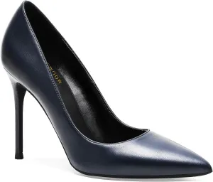 MOOMMO Women Satin High Heel Pumps Pointed Toe Sexy Stilettos 4 inch Slip On Formal Dress Shoes for Ladies Wedding Party Evening Work 4-13 M US