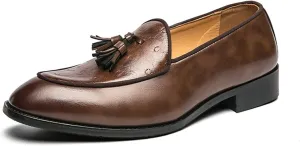 New Men's Loafers Tassel Loafer Shoes Leather Anti-slip Flat Heel Lightweight Casual Slip-ons