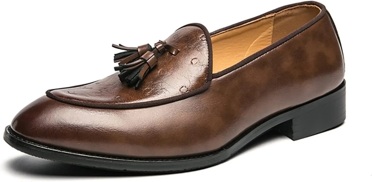 New Men's Loafers Tassel Loafer Shoes Leather Anti-slip Flat Heel Lightweight Casual Slip-ons