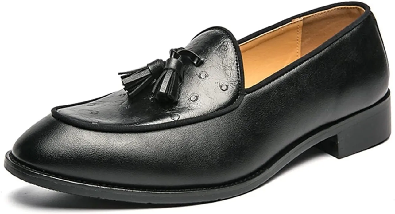 New Men's Loafers Tassel Loafer Shoes Leather Anti-slip Flat Heel Lightweight Casual Slip-ons