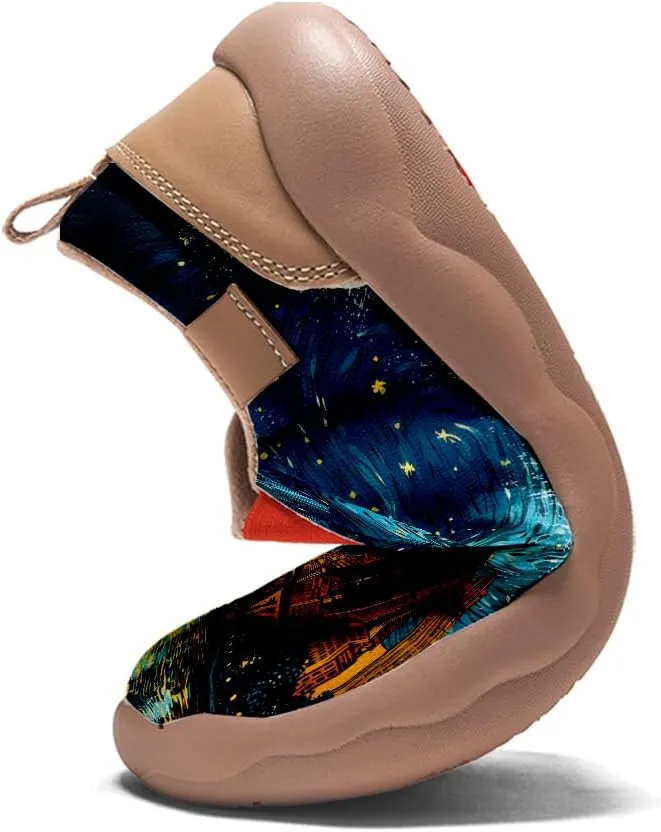 Onehorse Women's Loafers Slip-Ons Casual Travel Shoes Lightweight Comfortable City Painted Leather Fashion Sneaker