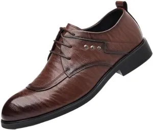 Platform Oxford Shoes for Men Fashion Pointed Toe Lace Up Business Tuxedo Shoes for Men