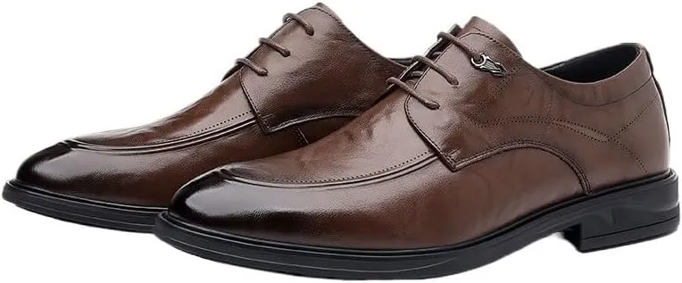 Premium Plain Toe Men's Dress Shoes Flexible Rubber Outsole Corporate Events Formal Dinners Non-Marking Traction