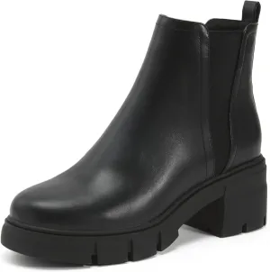 REDTOP Women's Chelsea Boots Elastic Chunky Block Heel Platform Lug Sole Ankle Booties