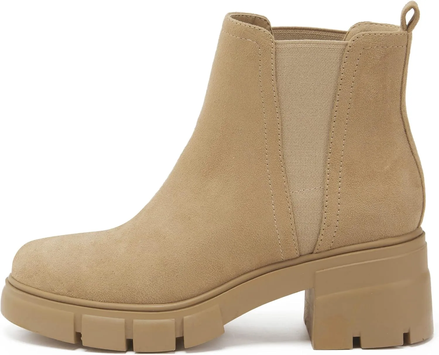 REDTOP Women's Chelsea Boots Elastic Chunky Block Heel Platform Lug Sole Ankle Booties