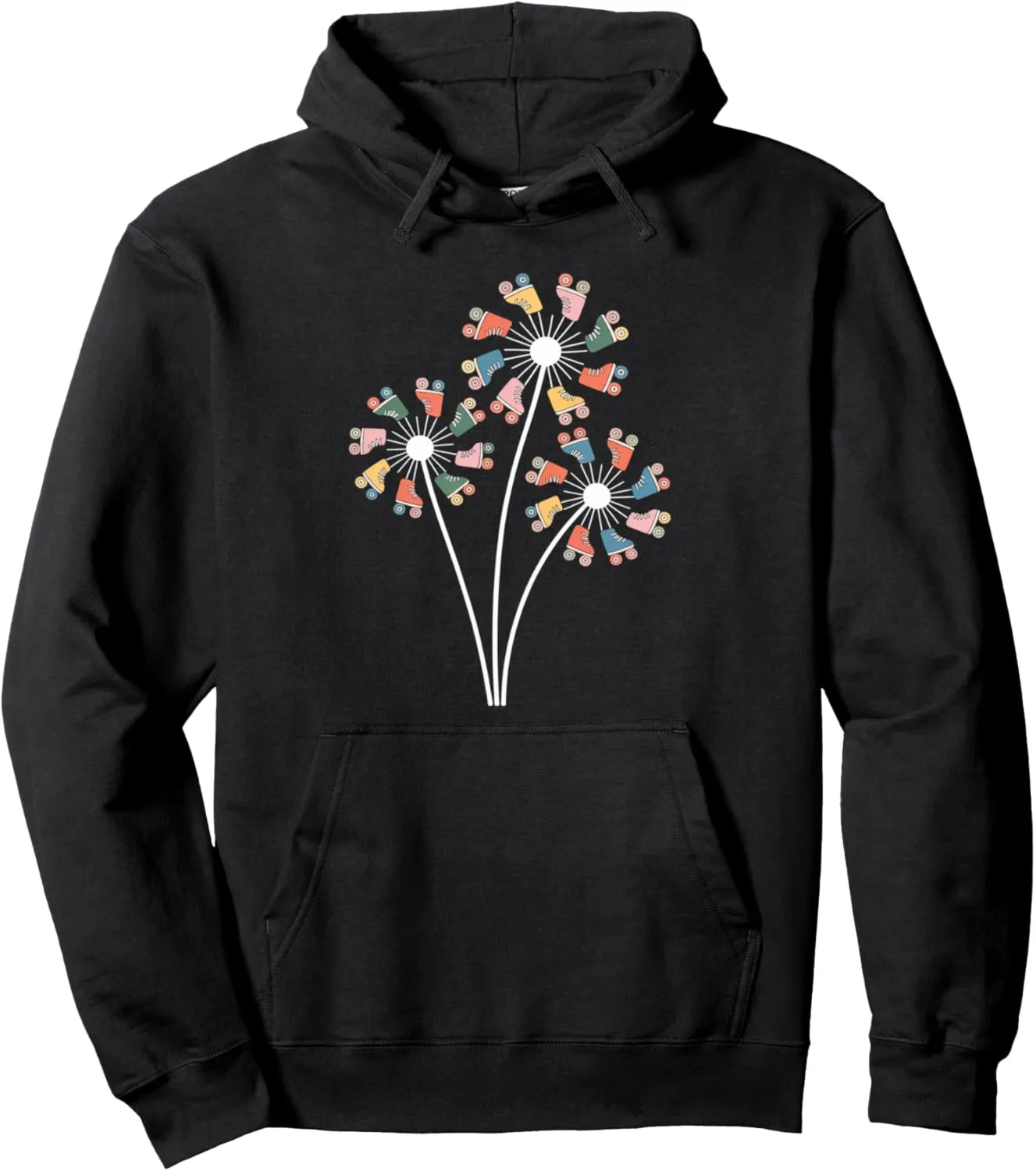 Retro Dandelion Roller Skate Shoes Skater Roller Skating Pullover Hoodie