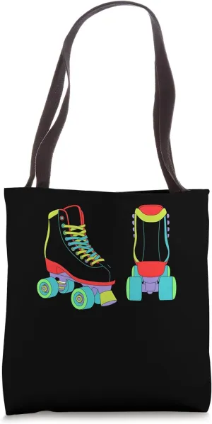 Retro Roller Skate Shoes Colorful Roller Skating Lover Tote Bag