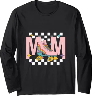 Retro Roller Skate Shoes Mom Roller Skating Long Sleeve T-Shirt