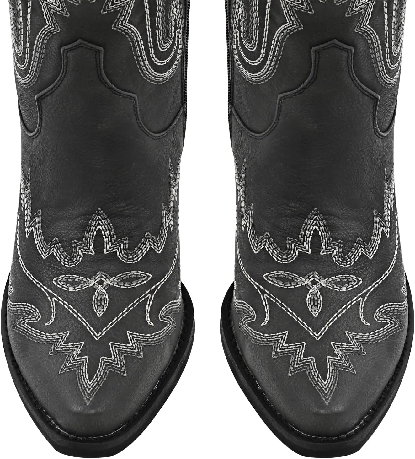richealnini Women's Embroidery Western Cowboy Boots with Zippers Adjustable Lace Up Wide Calf Over Knee High Boots
